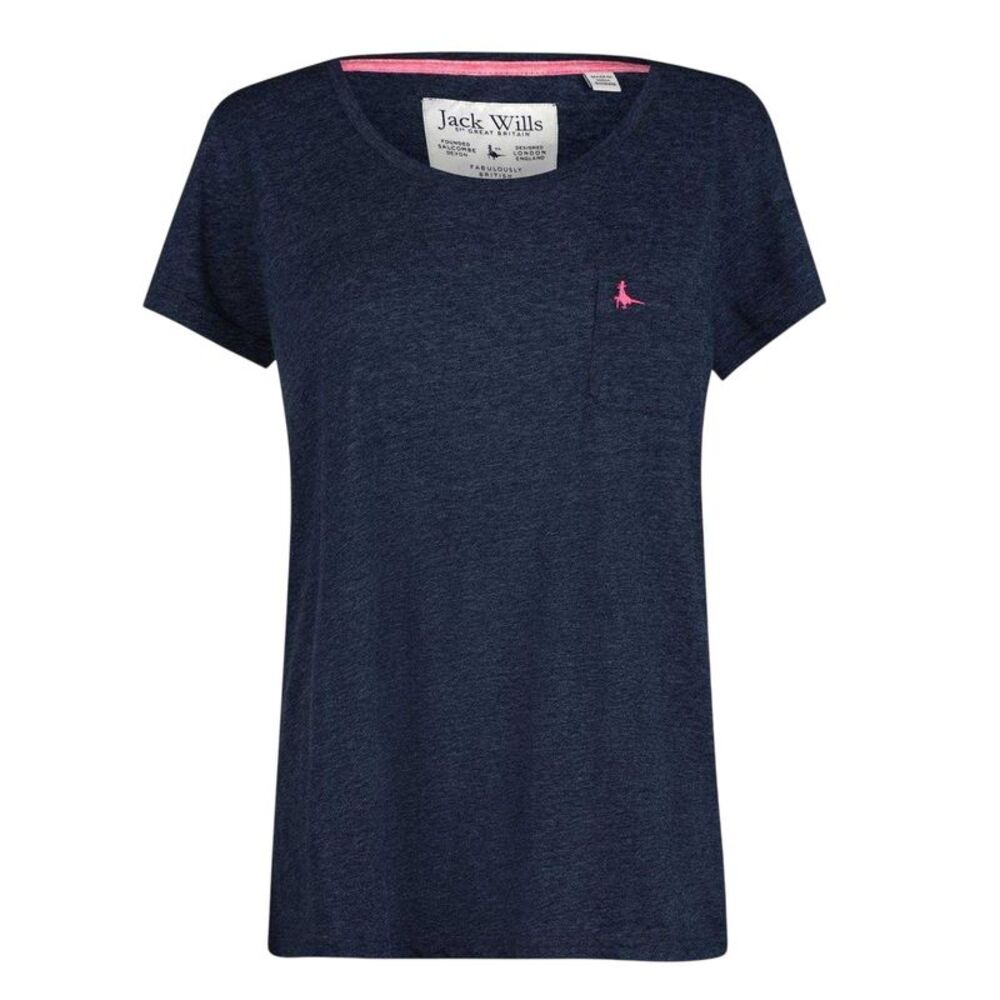Jack Wills Womens/Ladies Fullford Chest Pocket T-Shirt / Navy
